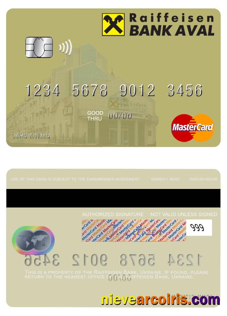 Ukraine Raiffeisen Bank mastercard